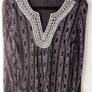 Lucky Brand Boho Knit Tunic Top | Size L